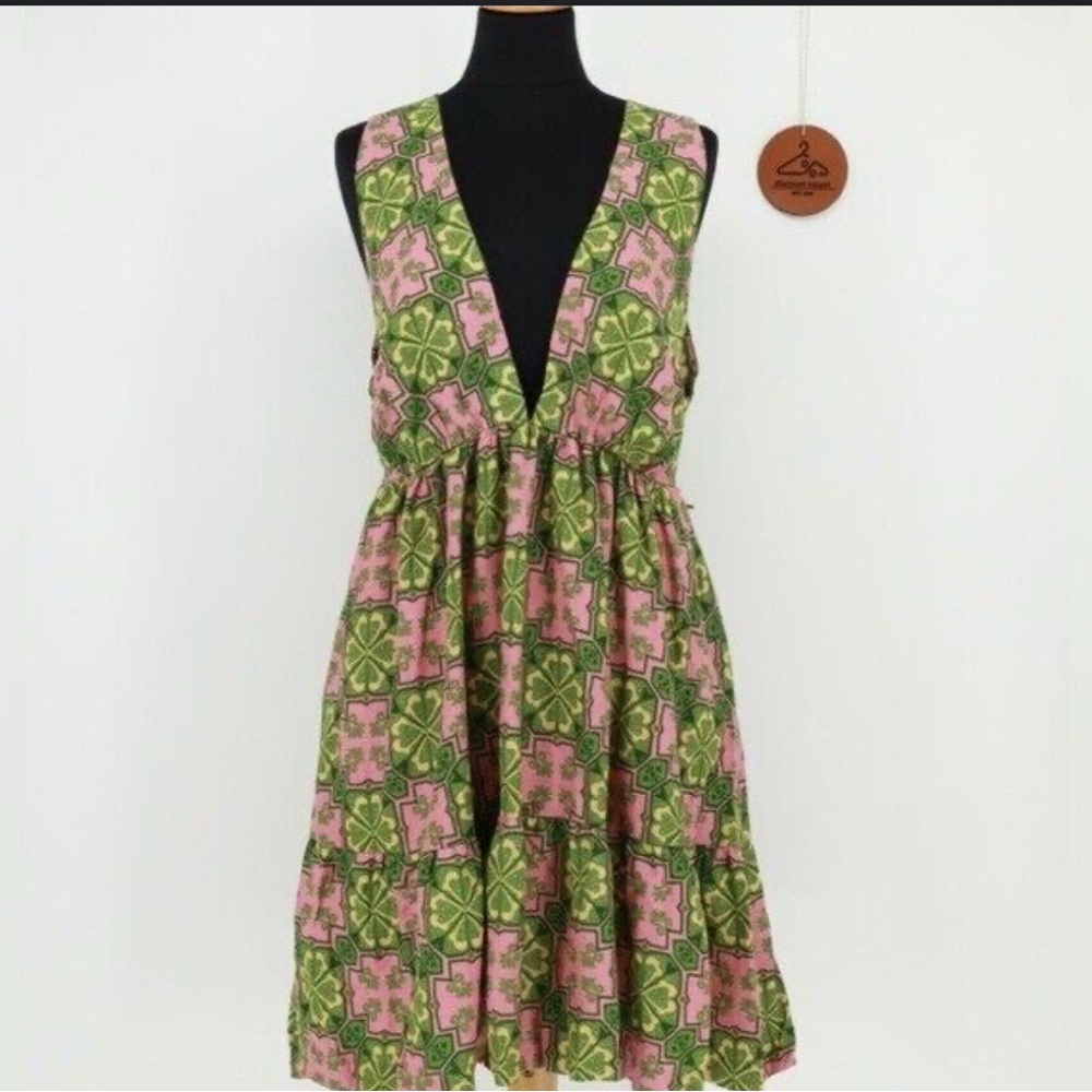 House of Harlow 1960 Pink and Green Backless Sundress NWT